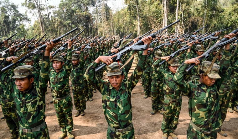 Members of Myanmar's ethnic rebel group Ta'ang National Liberation Army (TNLA) | AFP