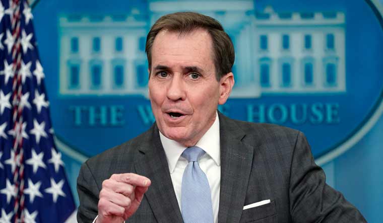 National Security Council spokesman John Kirby speaks during the daily briefing at the White House in Washington | AP