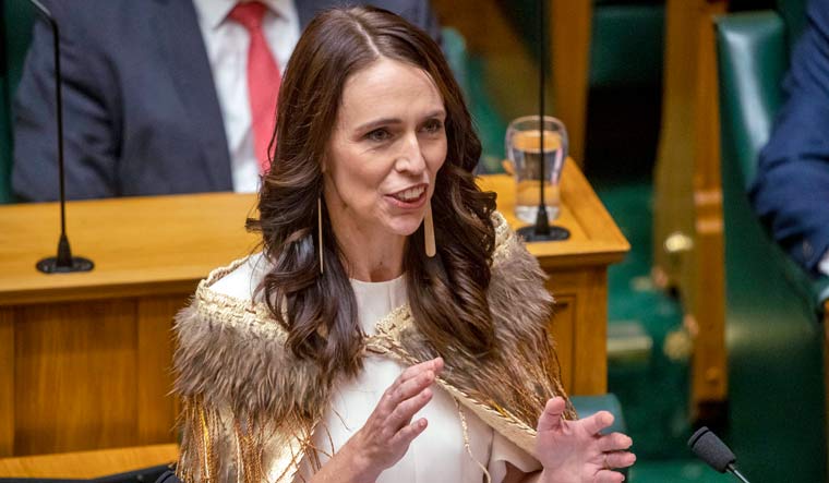 Jacinda Ardern makes her final speech to New Zealand's Parliament in Wellington, on Wednesday, April 5, 2023 | AP