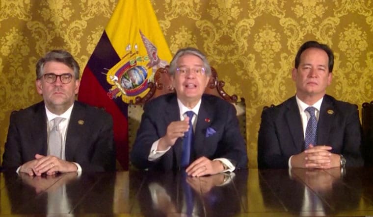 Ecuador President Guillermo Lasso makes an announcement regarding the dissolution of Ecuador's Congress and a new round of elections, in Quito | Reuters