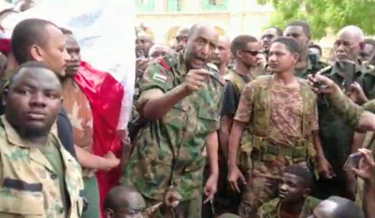 Sudan's General Abdel Fattah al-Burhan gestures as he talks about truce extension with troops,in an unknown location, in this screengrab taken from a video released on May 30, 2023 | Reuters