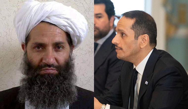 Taliban new leader Mullah Haibatullah Akhundzada, Qatar's PM  Mohammed bin Abdulrahman Al Thani | Reuters