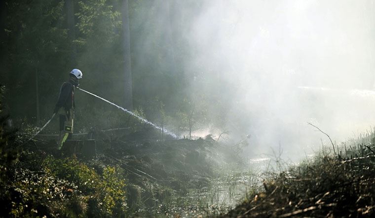 A forest fire rages south of Alvesta, Sweden, on June 6, 2023 | AP