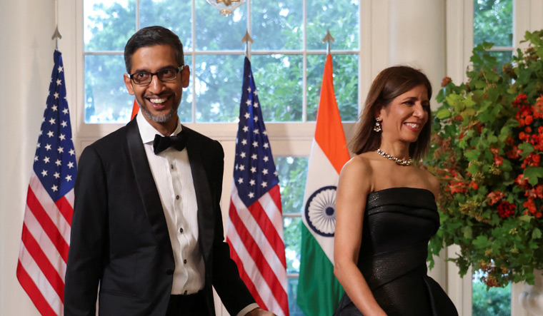 Sundar Pichai and Anjali Pichai