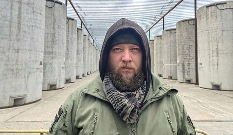 Rostislav Zhuravlev, correspondent for Russia's RIA news agency, poses for a picture at an unknown location in this undated picture released July 22, 2023. RIA Novosti/Handout via REUTERS ATTENTION EDITORS - THIS IMAGE WAS PROVIDED BY A THIRD PARTY. NO RESALES. NO ARCHIVES. MANDATORY CREDIT. 