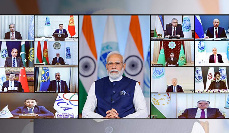 Prime Minister Narendra Modi addresses the SCO Summit via video conferencing | PTI