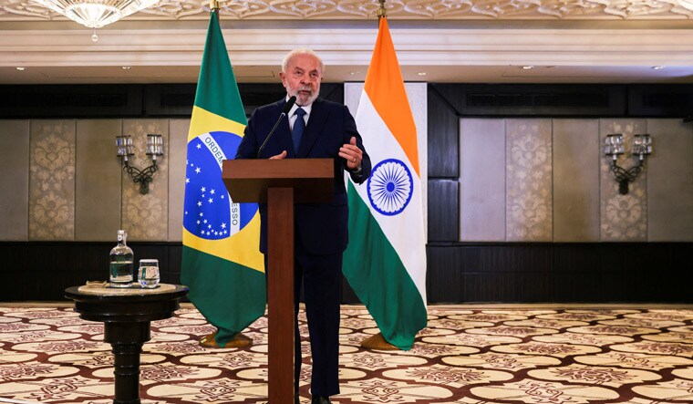 Brazil's President Luiz Inacio Lula da Silva speaks during a press conference at a hotel after the G20 Summit, in New Delhi | Reuters