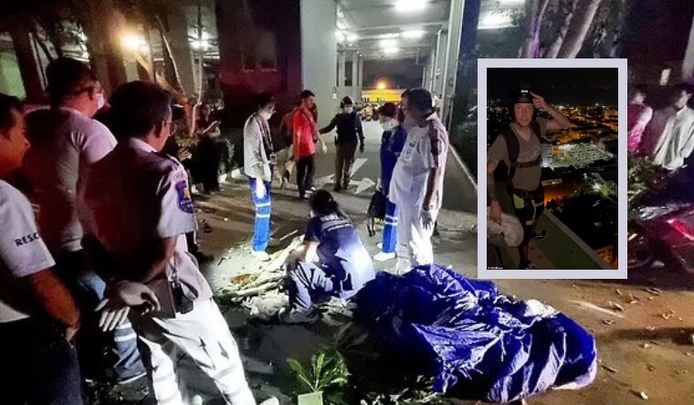 The spot of the accident; also seen, Nathy Odinson before the accident | Twitter