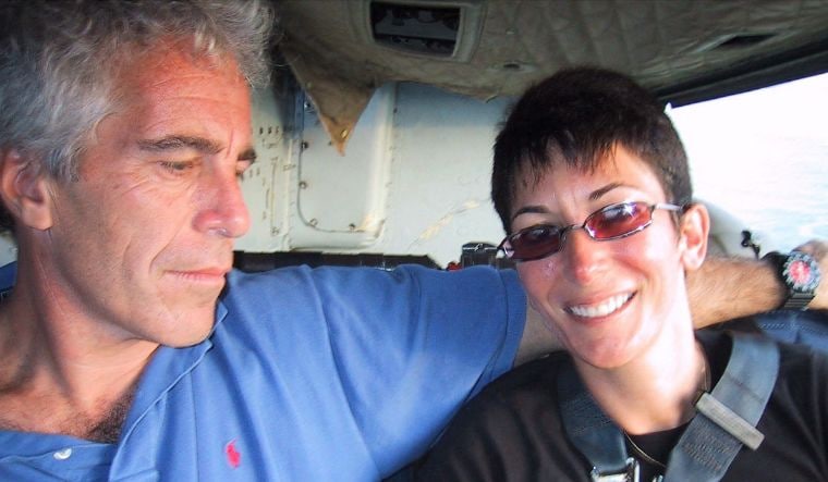 This undated trial evidence image obtained December 8, 2021, from the US District Court for the Southern District of New York shows British socialite Ghislaine Maxwell and US financier Jeffrey Epstein | AFP