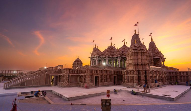The first traditional Hindu stone temple in the UAE, the BAPS Hindu Mandir, opens its doors in Abu Dhabi on February 14 | PTI