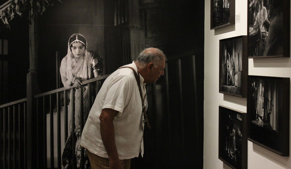 Visitors at the exhibition: A Cinematic Exhibition: Josef Wirsching and Bombay Talkies