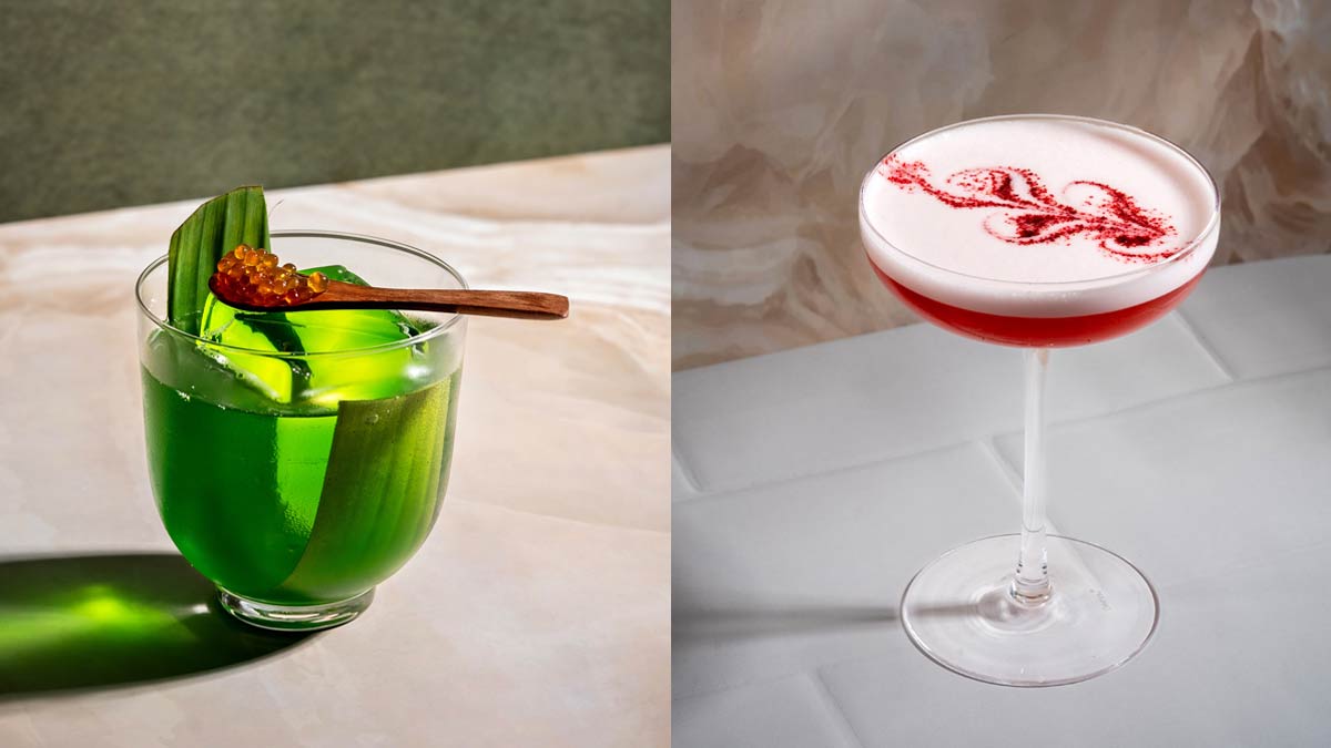 Munnar Tea Punch (left); Mangaluru Kokum Sour