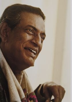 Satyajit Ray smiles and looks on | Nemai Ghosh via DAG
