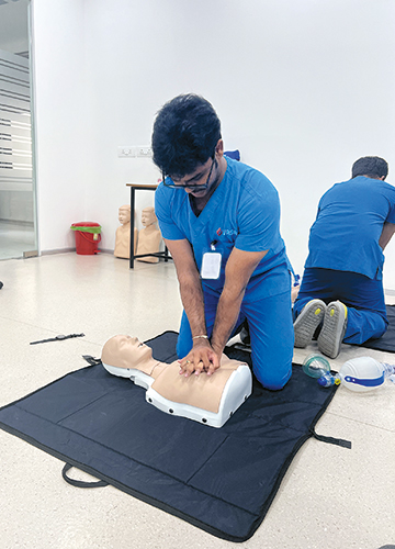 Healing aid: Dr Karthik Venkatesh,  medical intern,Vydehi Institute of Medical Sciences and Research Centre, Bengaluru, practises CPR on a manikin.