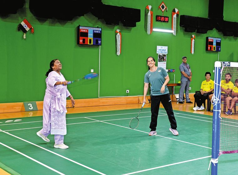 With President Droupadi Murmu at the Rashtrapati Bhavan in 2024 | PTI