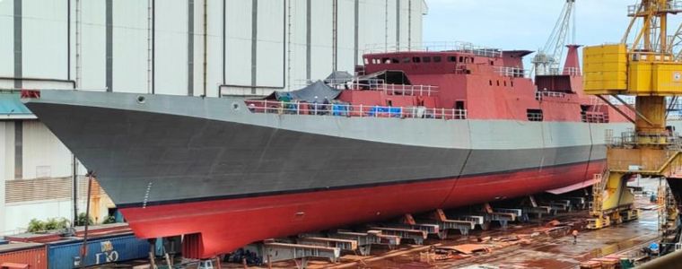 Smart partnership: A ship of Russian design being built at GSL.