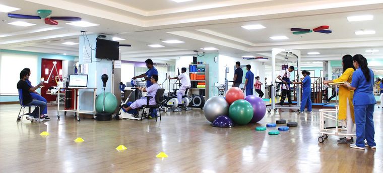 Recovery modes: The rehabilitation centre at the hospital.