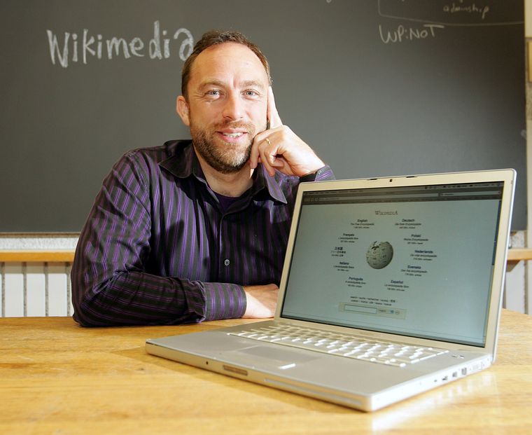 Miles to go: Jimmy Wales at Wikimania, the Wikimedia movement’s annual conference, held at Harvard Law School in 2006 | Getty Images