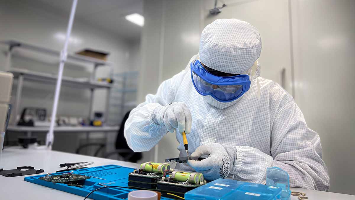 Powering innovation: An engineer working on a satellite subsystem at a facility built by Dhruva Space, a Hyderabad-based private aerospace company | Dhruva Space
