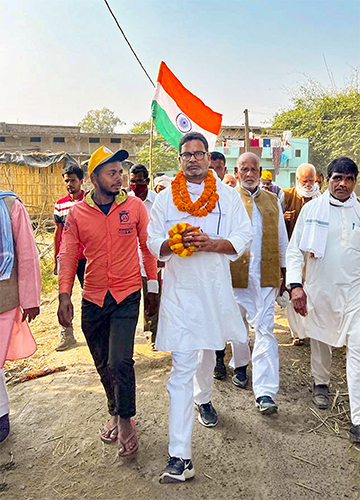 March to power: Prashant Kishor during his padyatra at Majhaulia in West Champaran district in November 2022 | PTI