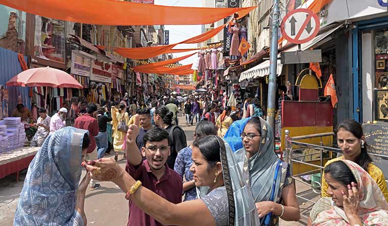 Saffron hues: A BJP stronghold, Chickpet is home to the second-largest Marwari population in south India.