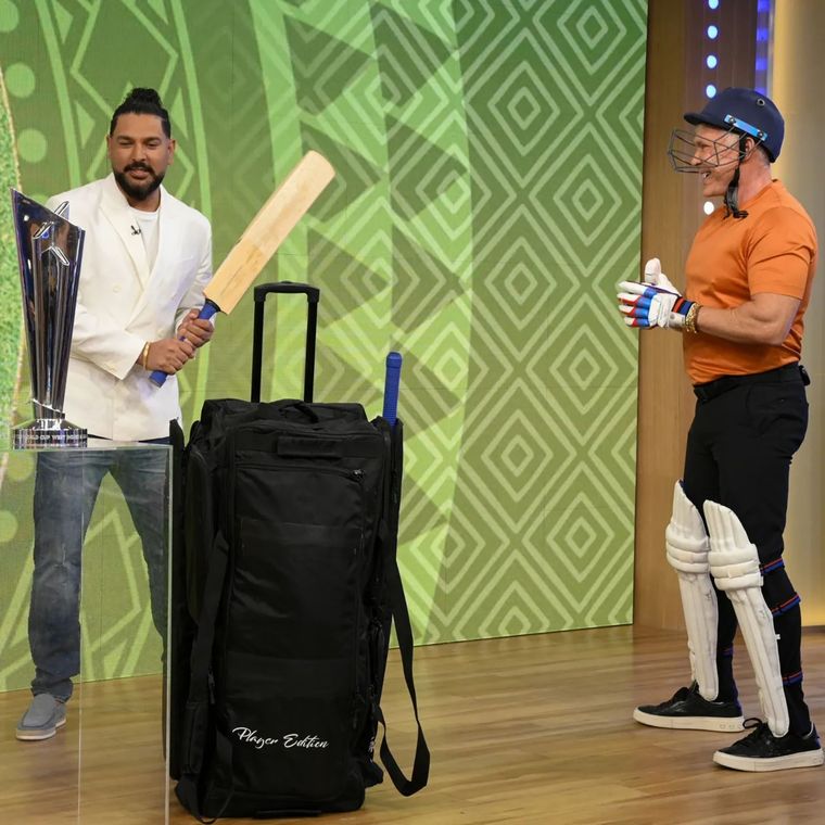 Singh with the swing: Yuvraj Singh explains cricket to a US audience on the breakfast show Good Morning America | instagram@icc