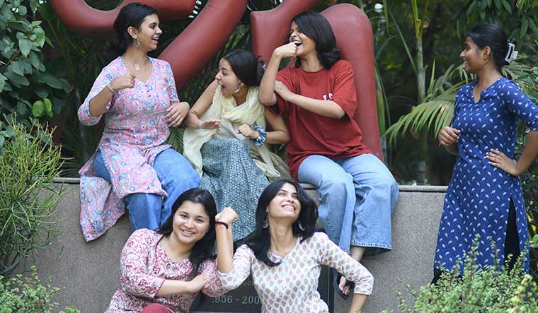 Straight a: Students of Lady Shri Ram College in Delhi.