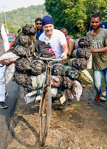 Pushing ahead: Rahul during Bharat Jodo Nyay Yatra in Jharkhand’s Ramgarh district on February 5 | PTI