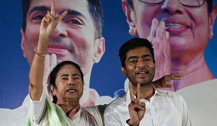 In it together: Mamata with Abhishek after the Trinamool’s victory in the Lok Sabha polls | Salil Bera