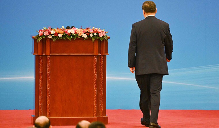 A different world view: President Xi Jinping at a ceremony marking the 70th anniversary of the Five Principles of Peaceful Coexistence, at the Great Hall of the People in Beijing on June 28, 2024 | AFP