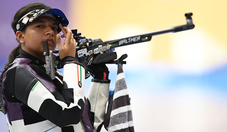 Sift Kaur Samra - Age: 22, World Record Holder Asian Games Gold (2023) | Getty Images