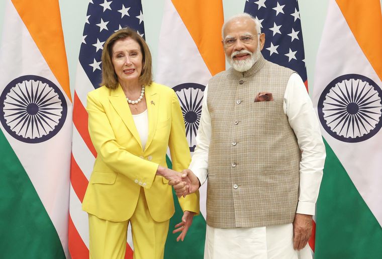Enduring bond: Pelosi was part of a US Congressional delegation which met Prime Minister Narendra Modi in New Delhi on June 20, 2024 | PIB
