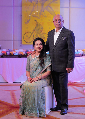 Sanjay Poddar with wife. Earlier this year, he had a massive heart attack but a team of efficient doctors from Dibrugarh’s Apeksha Hospital brought him back from the brink of death