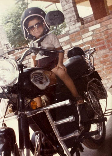 Shubhanshu  on a bike as a child