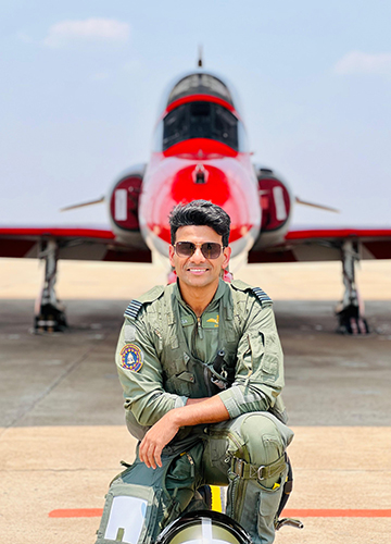 Flight mode: Shubhanshu with the Air Force’s Surya Kiran aerobatics team.