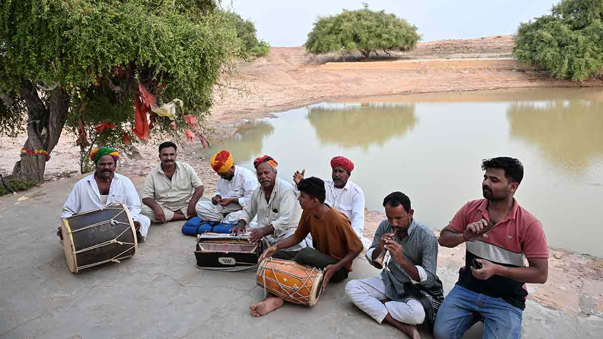 Songs of worship: Manganiars, the Thar’s renowned folk singers, perform at an oran near Jaisalmer | Sanjay Ahlawat