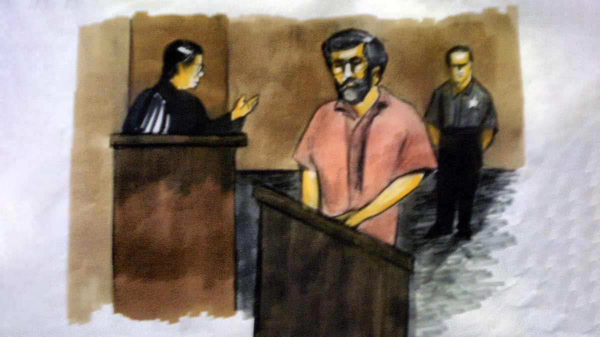 Paying the price: A courtroom sketch showing Tahawwur Rana during a hearing in Chicago | PTI