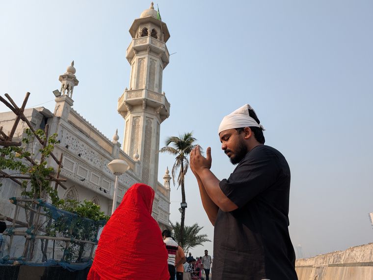 Peace for all: A devotee praying at the Haji Ali dargah in Mumbai | Amey Mansabdar