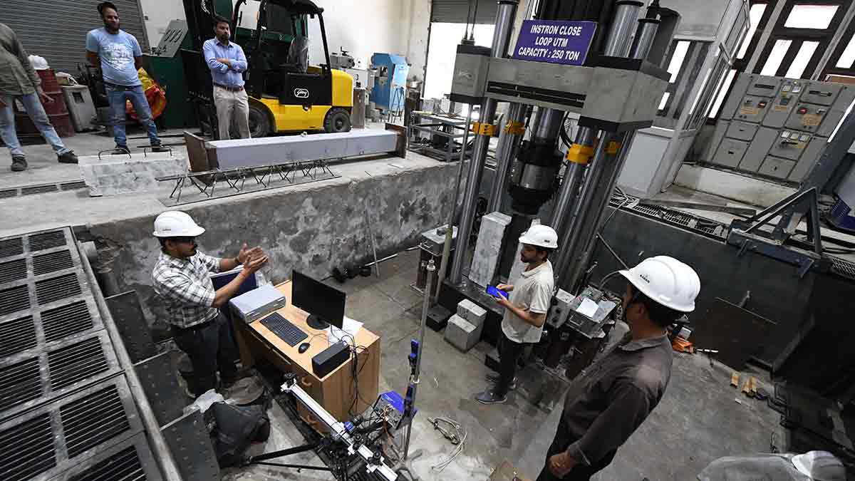 Cementing their future: Students test the strength of concrete structures at a lab in IIT Roorkee | Kritajna Naik