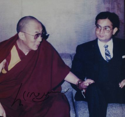 Amitabh Mathur, with the Dalai Lama