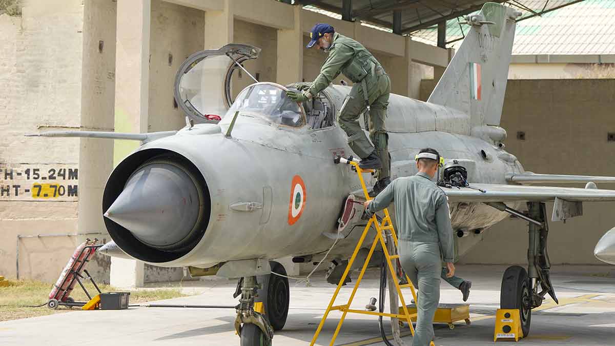 Farewell flight: Air Chief Marshal Amar Preet Singh, chief of the air staff, prepares to fly a MiG-21 at the Nal Air Force Station in Rajasthan’s Bikaner district on August 19 | PTI