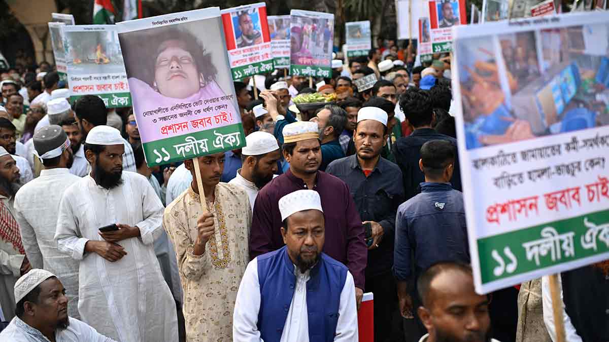 Hitting the streets: Jamaat supporters in Dhaka protest alleged irregularities and manipulation in the election results | AP