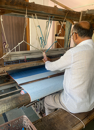 Man with the magic touch: Jagdishbhai is weaving indigo-dyed khadi denim | Namrata Zakaria