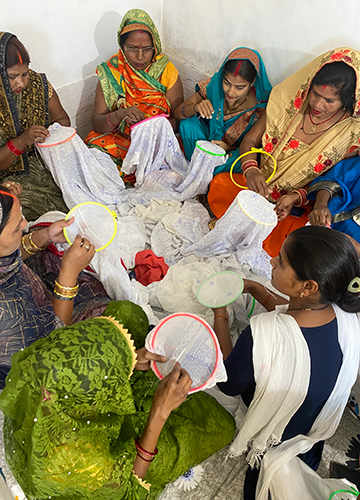 The women embroiderers of Malihabad, at Shanno and Shahana Parveen’s home, say they spend their earnings on themselves | Namrata Zakaria