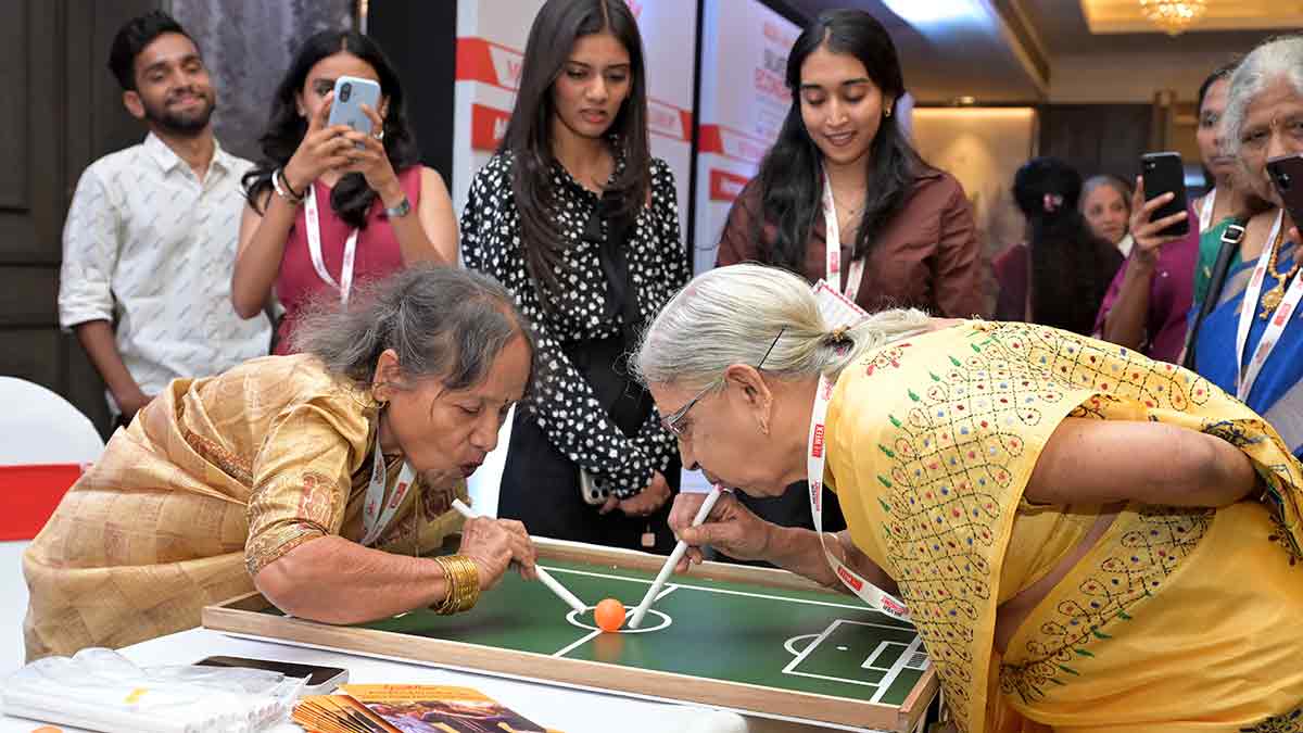 Play time: Senior citizens participate in the mind and movement workshop during THE WEEK-Goodfellows Silver Economy Summit in Mumbai | Amey Mansabdar