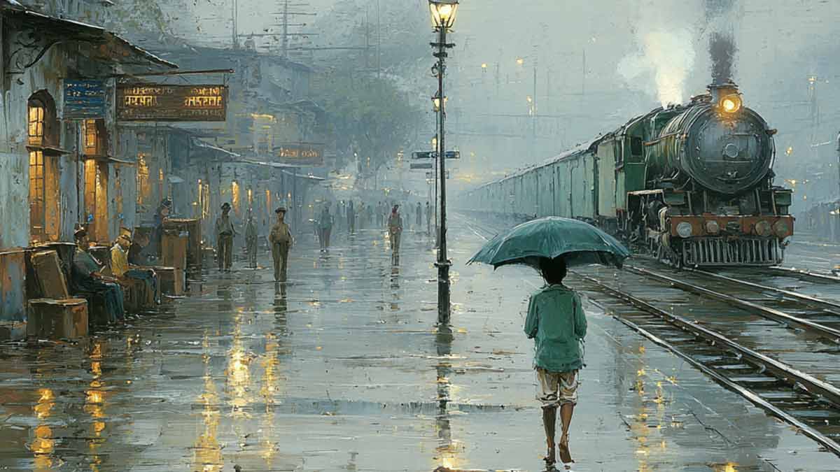 Time travel: Each engine had its face. The steam engine’s was round and fire-lit and the Vande Bharat’s sleek and aerodynamic | AI Image