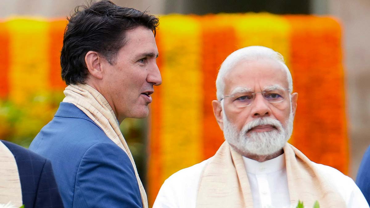 Frosty ties: Trudeau walks past Modi at the G20 Summit in Delhi in 2023 | AP