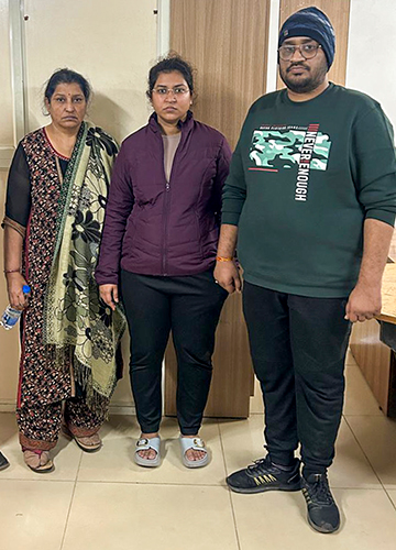 In the dock: Nikita Singhania, wife of Atul Subhash, flanked by her mother Nisha Singhania (left) and brother Anurag Singhania (right) after their arrest | PTI