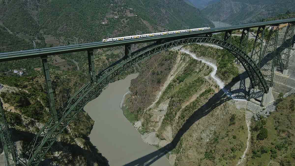 Marvel in steel: The Chenab Bridge, located between Kauri and Bakal in Reasi, is the highest railway bridge in the world | Afcons Infrastructure