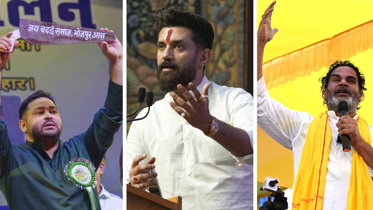 Surging youth: (From left) Tejashwi Yadav; Chirag Paswan; Prashant Kishor | PTI, Salil Bera